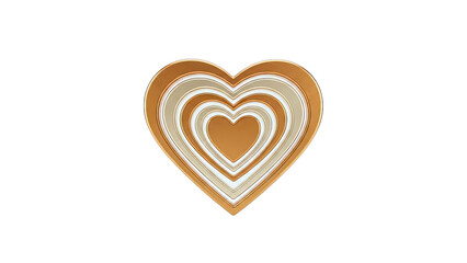 Concentric Hearts Sculpture in Gold and Cream Tones