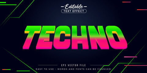 Editable text effect on techno text.