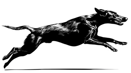Black dog running
