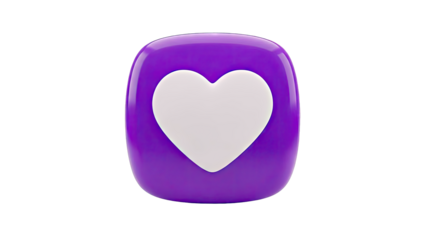 Purple heart icon with rounded edges