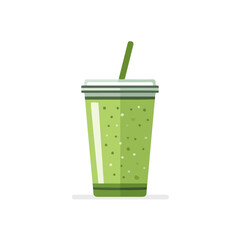 Smoothie, modern 2D flat vector illustration in icon style, isolated on pure white background.