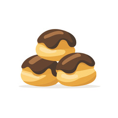 Minimal 2D vector illustration of Profiteroles in flat icon style on a plain white background.