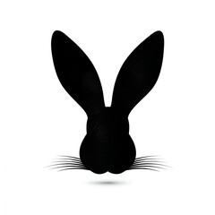 Silhouette of a rabbit's head