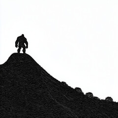 Silhouette of a figure on a hill