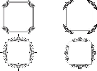 Premium Ornamental Frame Collection Set, Decorative Vintage Borders and Elegant Layout Elements Vector Illustration