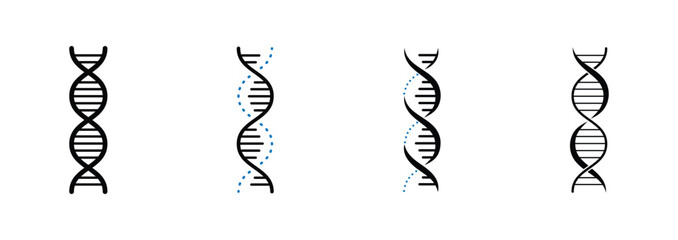 Set of Dna molecule icon isolated on white background