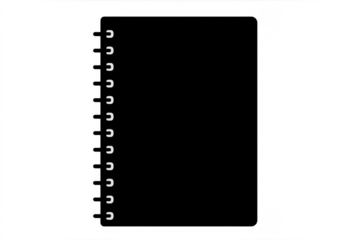 Black spiral notebook icon for education and business