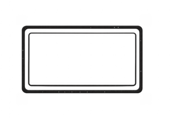 Dual black rounded rectangle frame on transparent background