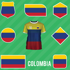 Flag of Columbia. Columbia national flag icon. isolated vector illustration.	