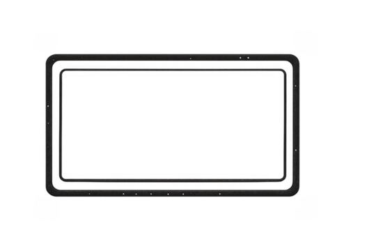Dual black rounded rectangle frame on transparent background - Powered by Adobe