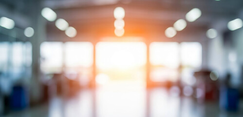 Brightly lit interior space with strong lens flare and bokeh effects creating a dynamic workshop scene with glowing highlights, depth, and energetic visual atmosphere