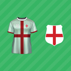 National Flag of England. England flag. Waving England flag.