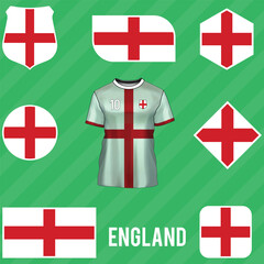 National Flag of England. England flag. Waving England flag.