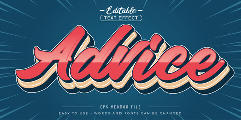 Glowing advice text, editable text effect.