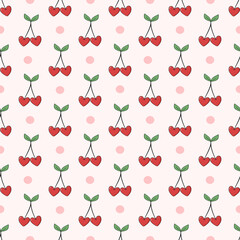 Valentine&rsquo;s Day Seamless Pattern Hand Draw Flat Design with Hearts Love Theme and Pastel Color Palette