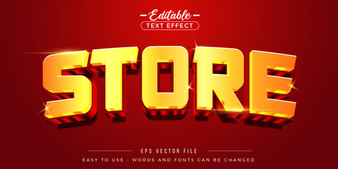 Editable text effects on glossy store text.