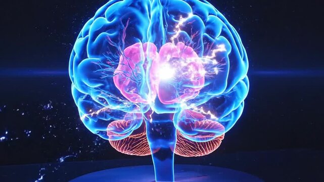 Stunning 3D Render of a Glowing Human Brain in Action.