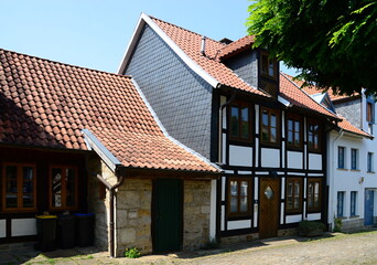 Historical Buildings in the Old Town of Obernkirchen, Lower Saxony
