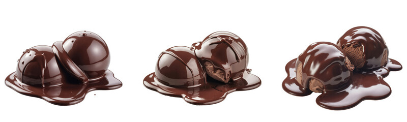 chocolate truffles isolated on white background