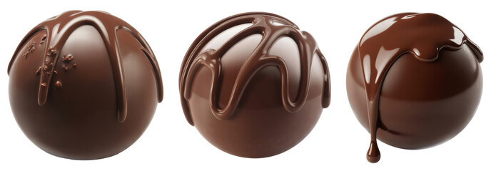 Three Chocolate Truffles with Drizzle Chocolate Melt