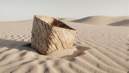 Ancient Stone Structure Emerging from Desert Sands.