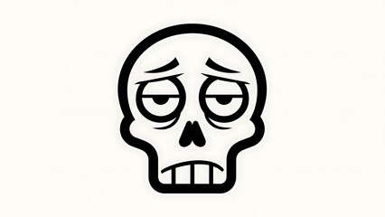 Fototapeta premium Simple Black and White Skull Illustration.