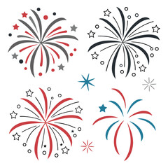Hand Drawn Fireworks Icons Set,Modern Fireworks Clipart Bundle for Holiday Celebration Design,Fireworks vector,Fireworks design, Fireworks concept,Fireworks cartoon, Fireworks icon,Fireworks template,