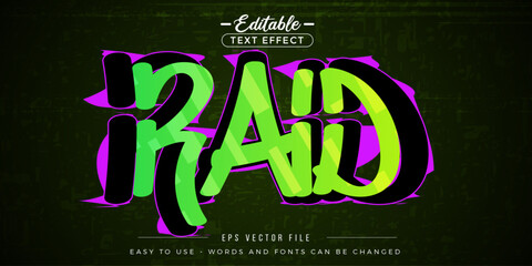 Editable colorful raid text effect.