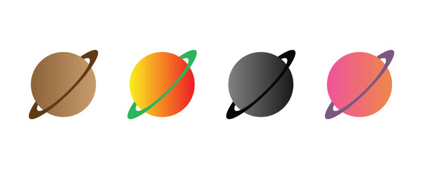 Vibrant Saturn Planet Vectors for Galaxy Science and Education Art. Vector illustration © image@50