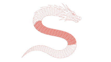 Fototapeta premium A red and golden dragon mascot for Chinese New Year celebrations on a white background, depicted in a vector illustration style.