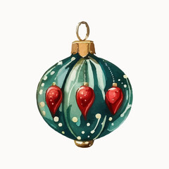 Christmas vector illustration of New Year's tree toy, decoration, ornament