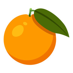 Vector Color Flat Design Icon - Orange Fruit