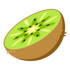 Vector Color Flat Design Icon - Kiwi Fruit