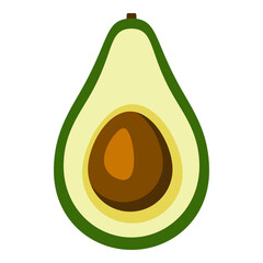 Vector Color Flat Design Icon - Avocado Fruit