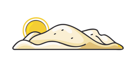 Sunset over sand dunes