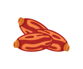 Three Dates Fruit  Healthy Snack Food Illustration