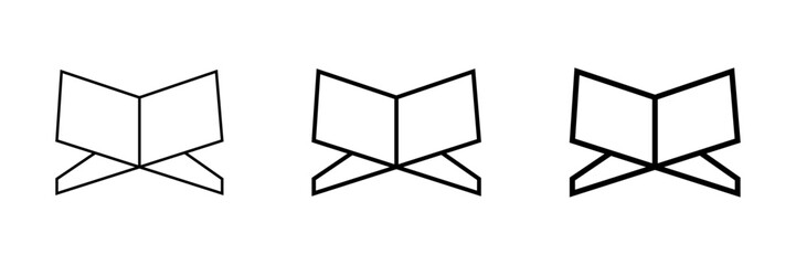 Open Book Stand Icons  Outline Design Set