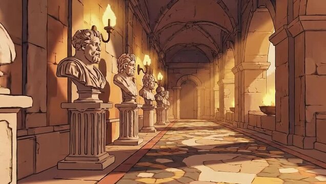 Mysterious Hallway - A Journey Through Art and Architecture.