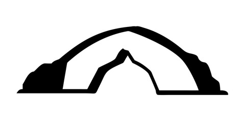 Silhouette of a tent