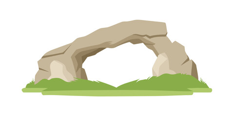 Natural arch with green landscape