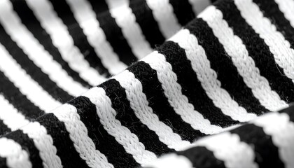 Close-up black and white striped fabric