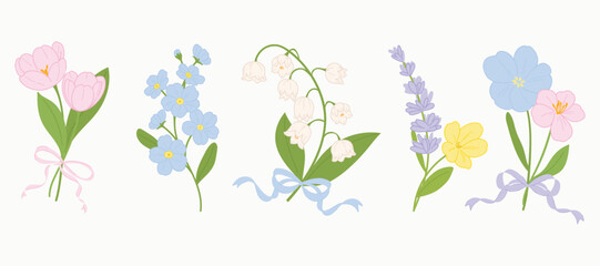 minimal line flower and botanical graphic sketch drawing, trendy tiny tattoo design, floral elements vector illustration
