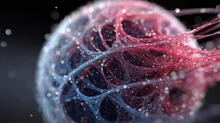 Abstract Glowing Fiber Optic Network Technology Connection Sphere Illustration