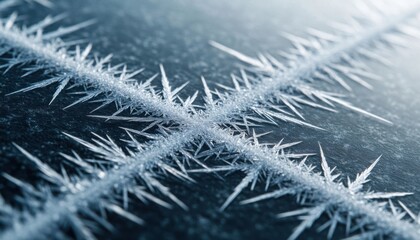 Macro frost crystal spikes