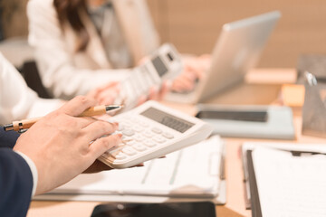 Businessmen working in a team.