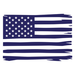 Obraz premium American flag with ripped edges and white stars on blue background symbol of United States of America