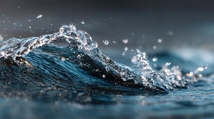 Close Up Captivating Ripple Formation in the Ocean with Splashing Water