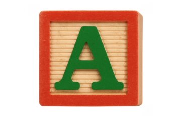Wooden alphabet letter a block for education