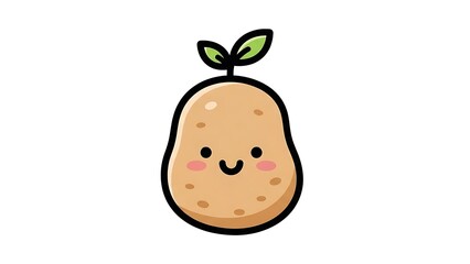 Cute Cartoon Pear Character Illustration.