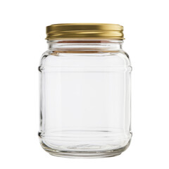 Empty Glass Jar with Golden Lid